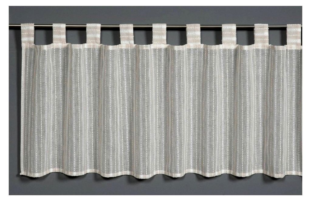 Bistrogardine Strukturvoile mit Effektgarn, Beige, 140 x 45 cm