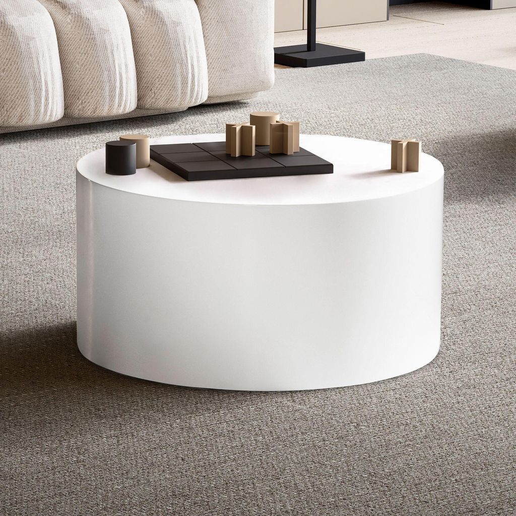 FineBuy Tavolino da caffè MONOBLOC Round 60 cm Bianco High Immagine del prodotto 