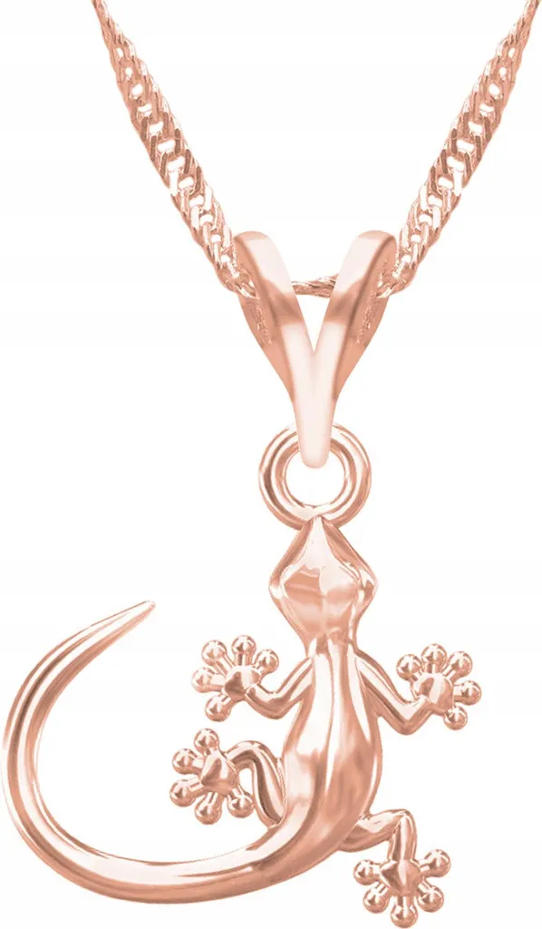 Collana Lucertola Argento 925 Placcato Oro 52cm - Gioiello Portafortuna Donna