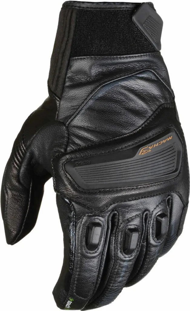 Gants moto routiers Macna Outlaw en cuir noir de taille M homologués