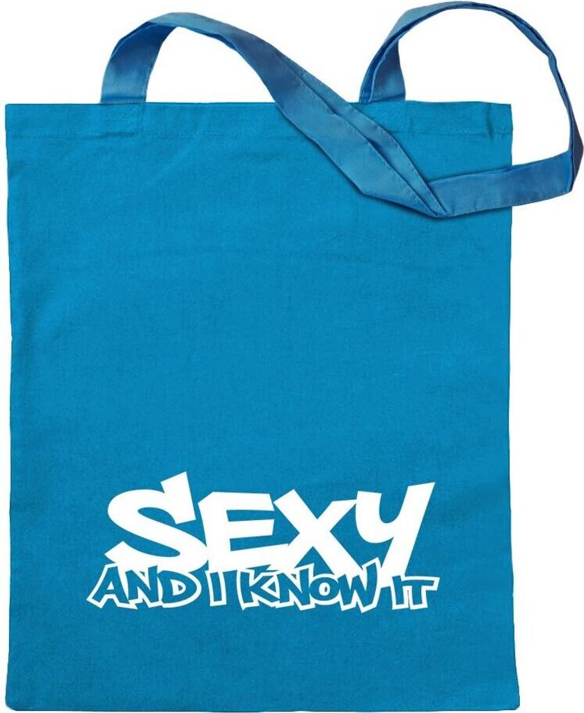 Kiwistar - Baumwolltasche - hellblau - y and I Know it - Tragetasche Stoffbeutel Umhängetasche Langer Henkel