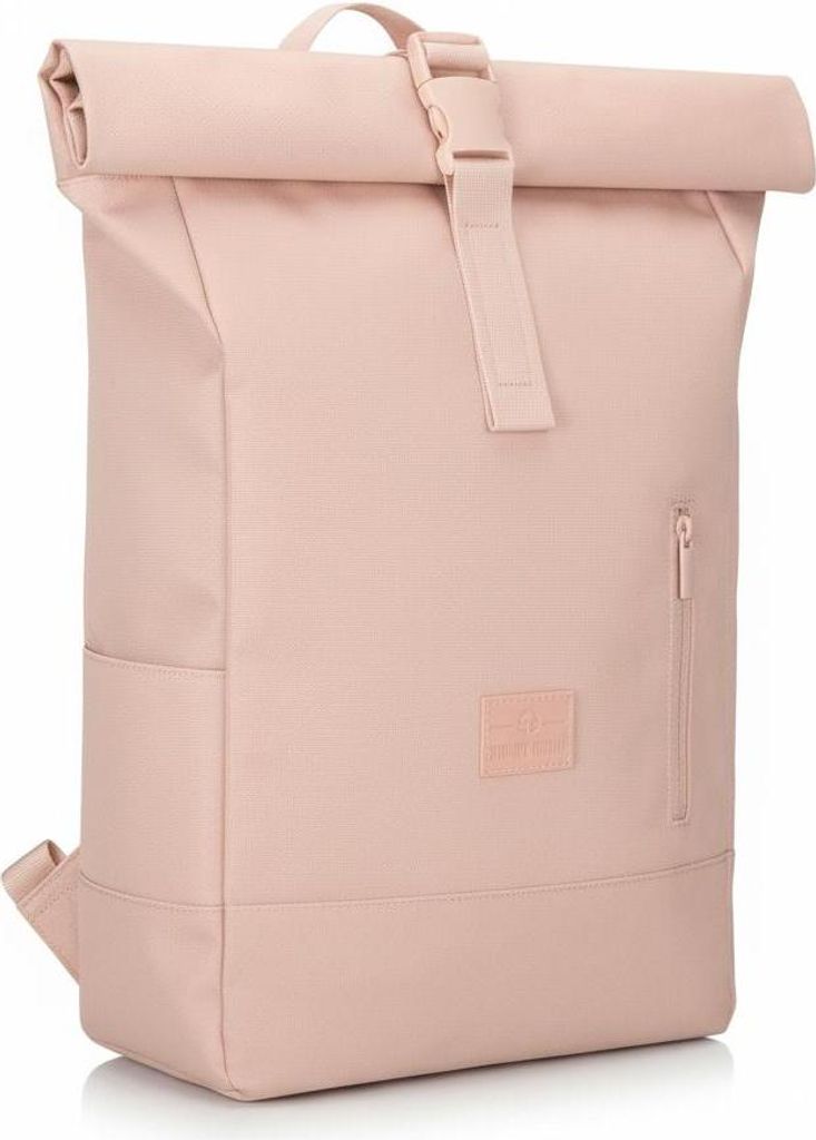Johnny Urban Rucksack Damen & Herren Rosa - Robin Medium - Rolltop Mit Laptopfach für Uni Business Fahrrad - 15L - Nachhaltig - Wasserabweisend