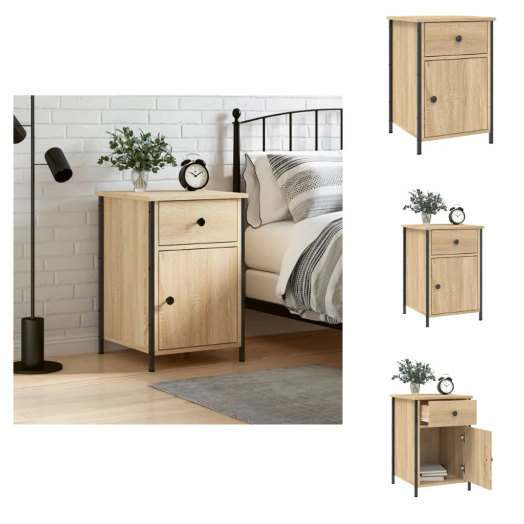Petite Table de Chevet 40x42x60 cm Chêne Sonoma - Rangement Gain de Place