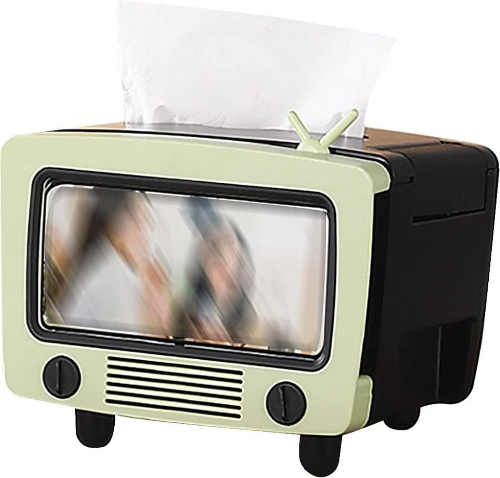 TV Tissue Box Multifunktionaler kreativer Tissue Box Halter mit Handy Slot Dekorativer Tissue Halter Home Living Room Niedlicher Style Tissue Box H...