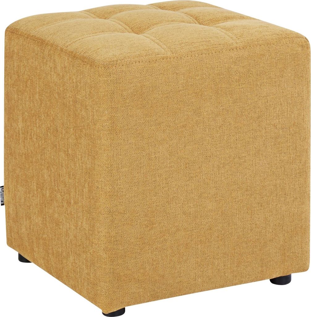 BELIANI Pouf Hocker Gelb Stoffbezug Gesteppt Quadratisch 38 x 38 cm Modern Sitzhocker für Flur Wohnzimmer Garderobe Schlafzimmer Kinderzimmer