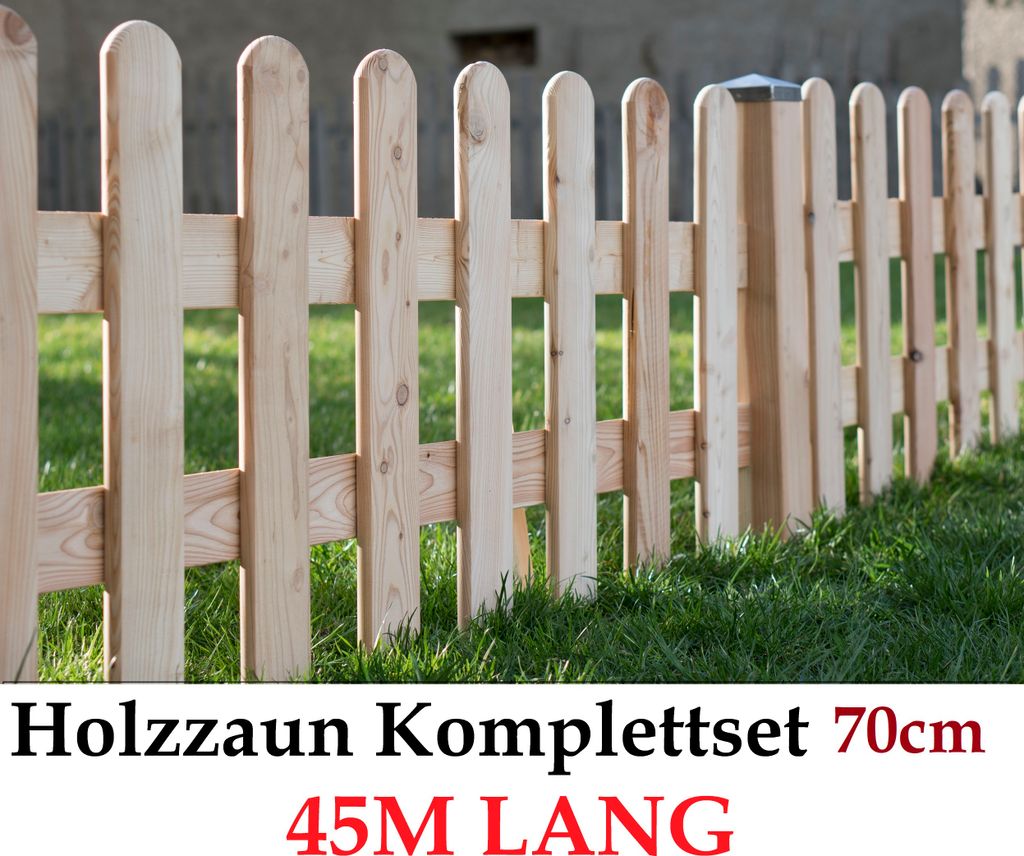 Gartenzaun 70cm x 45m Sibirische Lärche Muster Zaun-Set