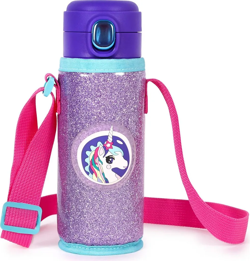 Biberon per bambini Milk&Moo Ayris 420 ml in acciaio inox - senza BPA, isolato, design a misura di bambino, mantiene il calore e il freddo
