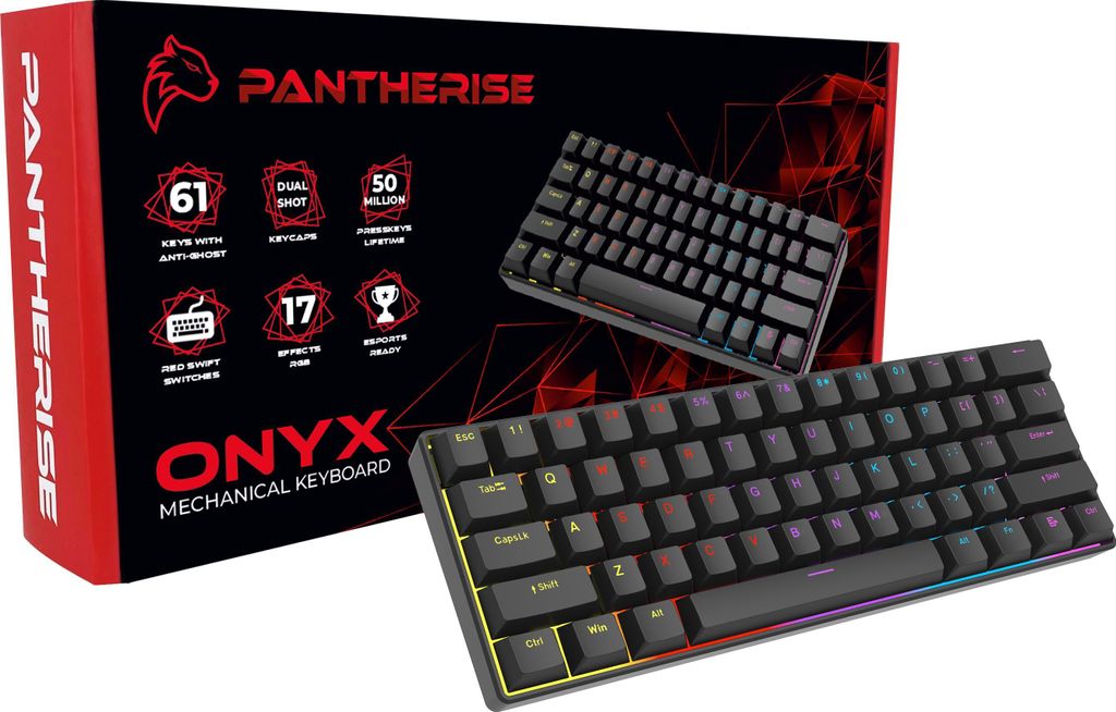 Pantherise ONYX 61 Mechanische Gaming Tastatur RGB USB Produktbild 