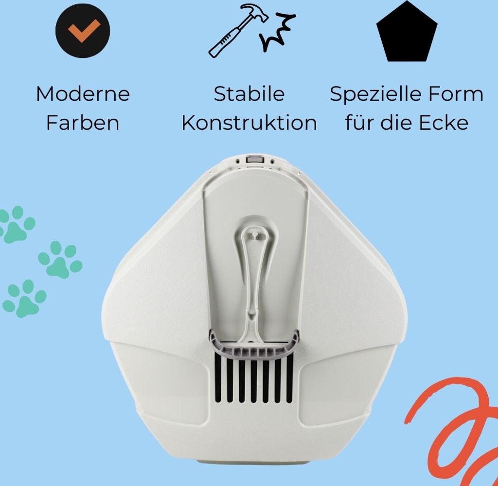Große Eck Katzentoilette Katzenklo Ecke mit Deckel XXL Produktbild 5