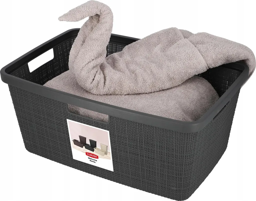 Panier à linge pour salle de bain 46 L - Bac de tri gris foncé pratique
