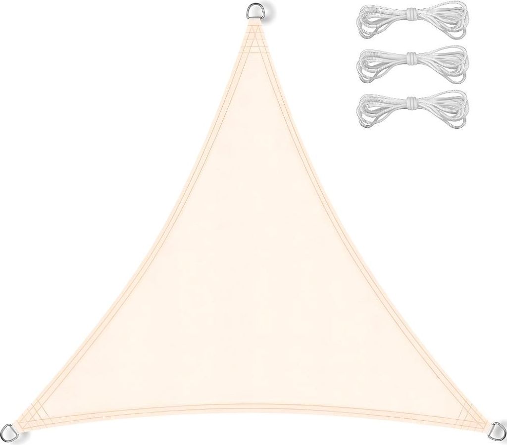 Markisensegel Dreieck 4x4x4m wasserdicht Sonnenschutz Terrasse Garten beige
