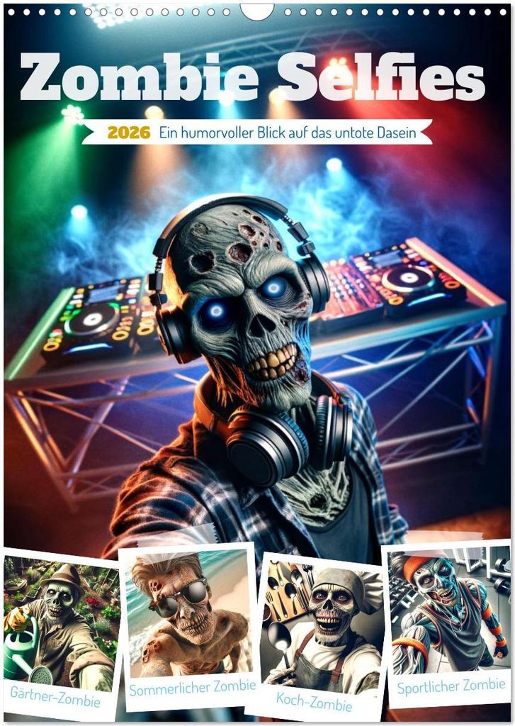 Zombie Selfies - Ein humorvoller Blick auf das untote Dasein (Wandkalender 2026 DIN A3 hoch), CALVENDO Monatskalender