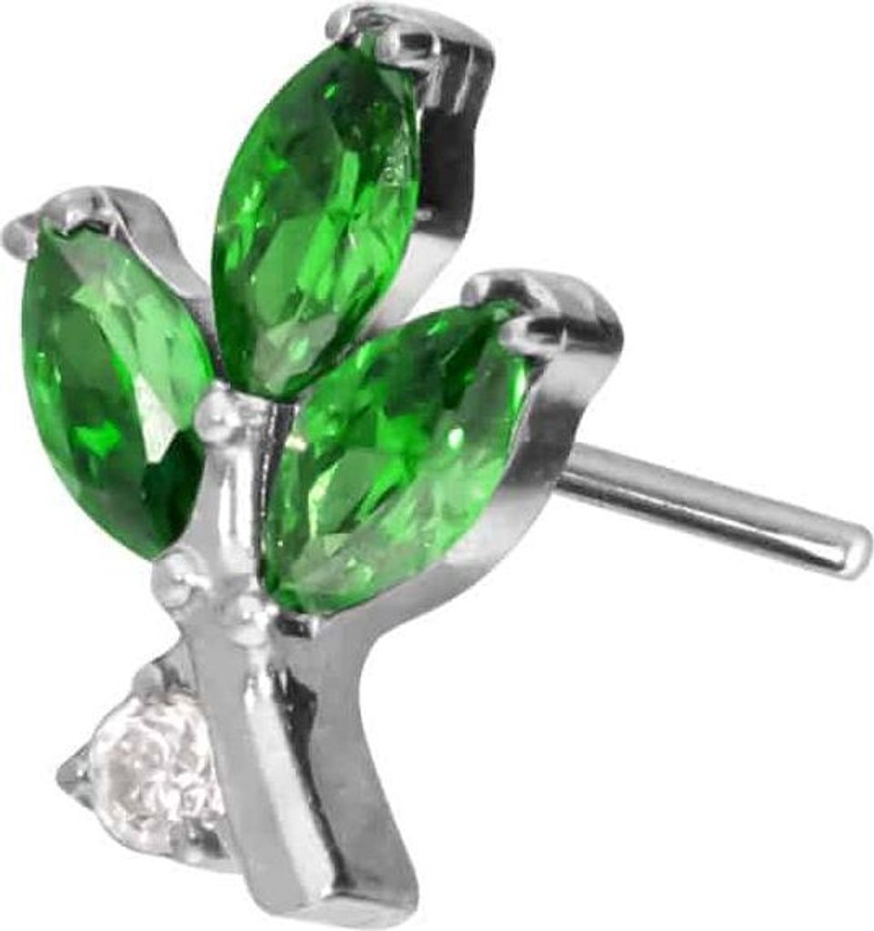Piercing-Zubehör Titan Aufsatz mit Push Pin KRISTALLZWEIG