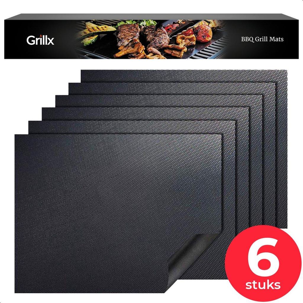 GrillX Barbecue Mat – 6 Stück – Wiederverwendbare Backmatte Produktbild 