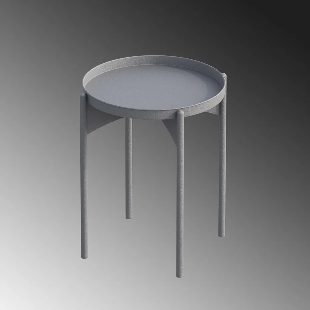 Table basse anthracite 100% métal robuste et stable - 44x44x57 cm - 5