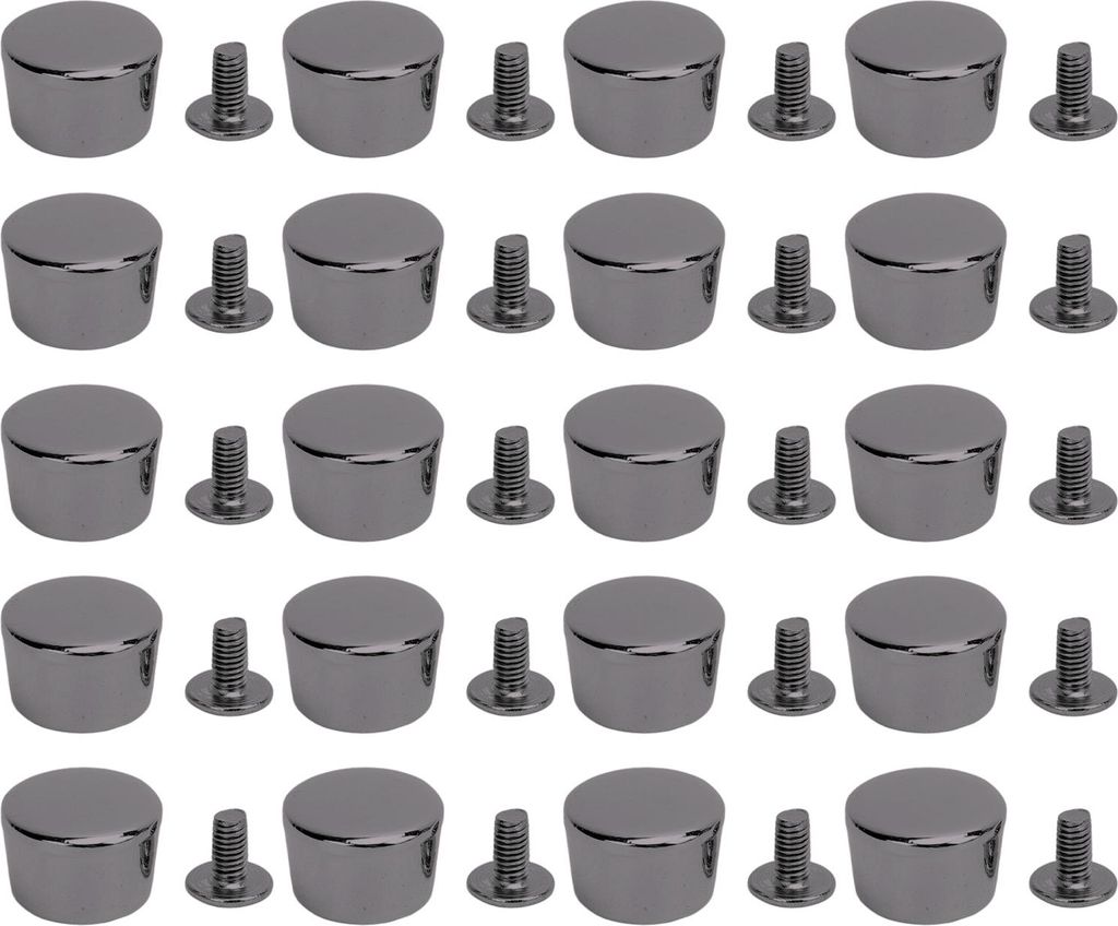 20pcs Lederbindung Nieten Zinklegierung Multifunktional Gürtelreparatur für Kleidung Handtasche Silber Schwarz