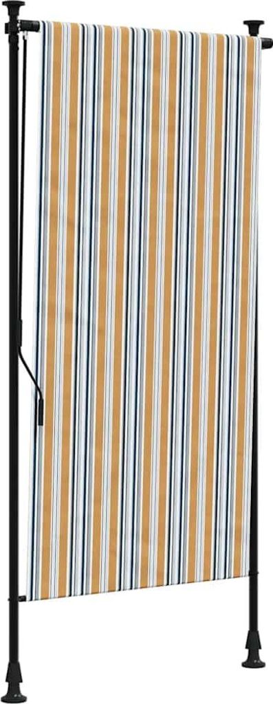 vidaXL Außenrollo Gelb und Weiß 120x270 cm Stoff und Stahl Produktbild 