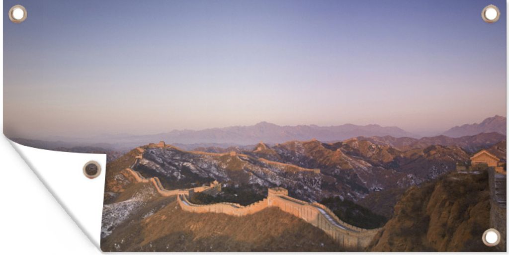 MuchoWow 80x40 cm Outdoor-Poster Gartendeko Sichtschutz Garten Poster für den Garten Die Chinesische Mauer bei Sonnenaufgang