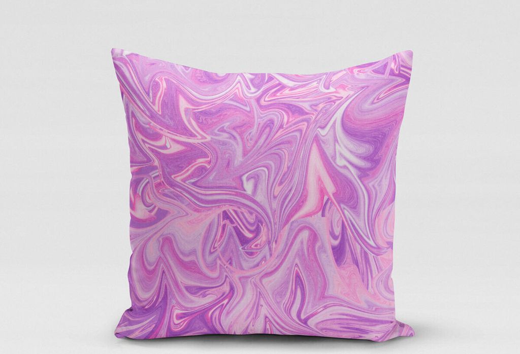 SCHÖNER LEBEN. Kissenhülle Digitaldruck Retro Batik lila Produktbild 