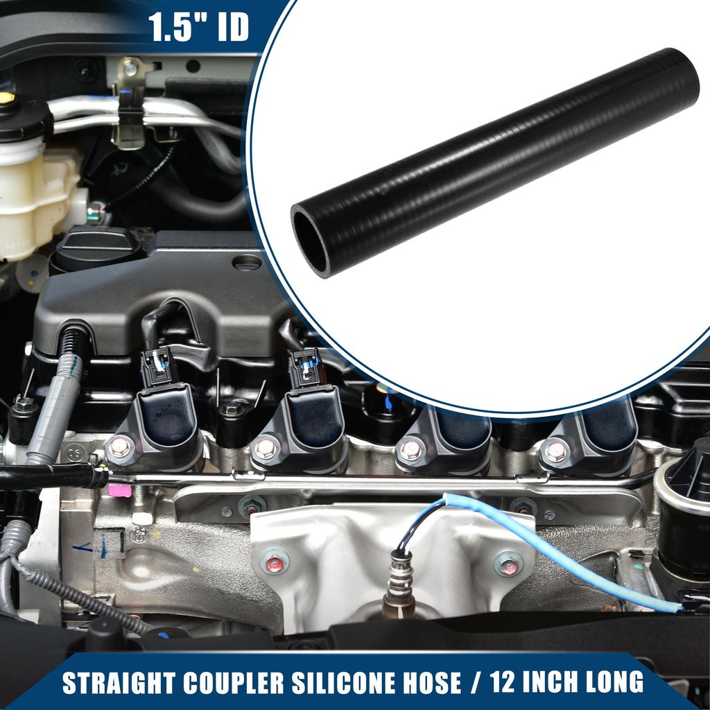 Autokupplung Silikonschlauch/Innen für Auto/Robust 1,5" ID/ 1 Stück Schwarz