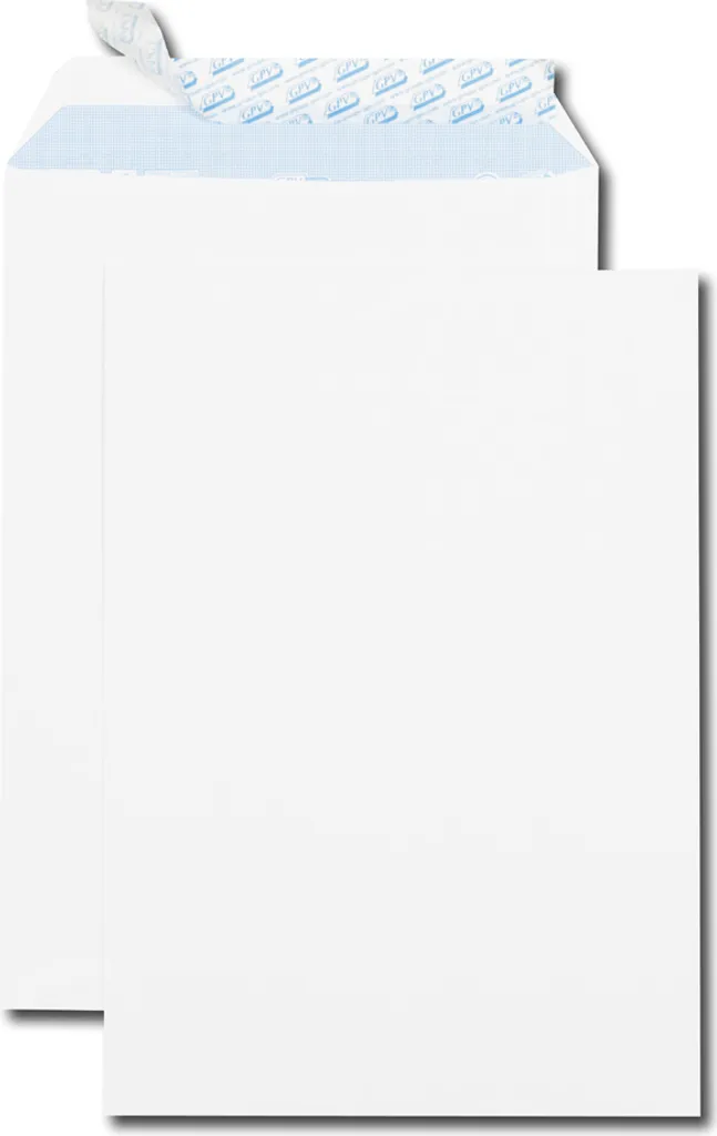 Pochettes d'Expédition C4 Blanches GPV 573 pour Documents A4 sans Pli