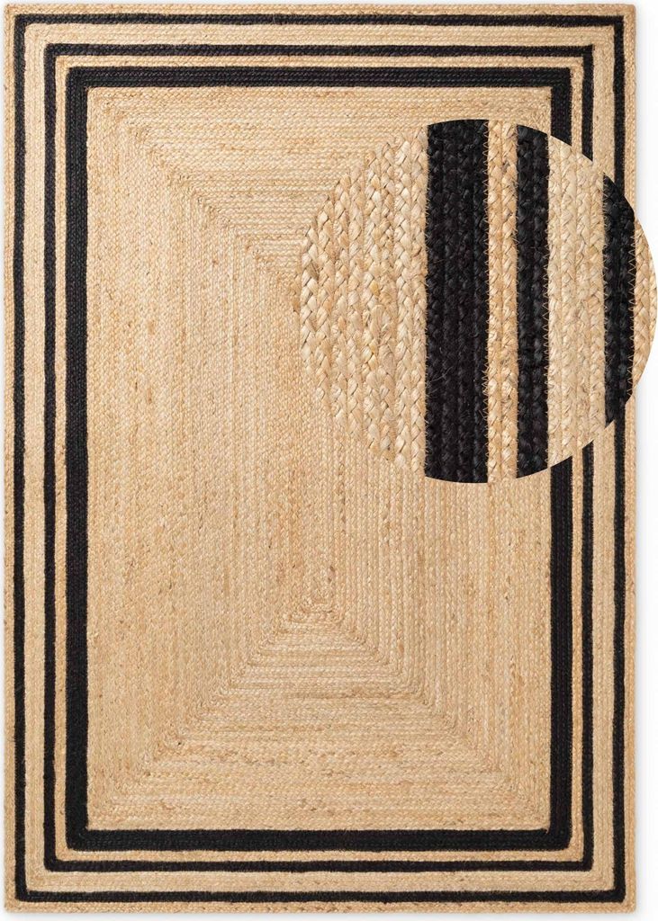 Hanse Home Jutta Jute Teppich Jutta Natur Gold Schwarz
