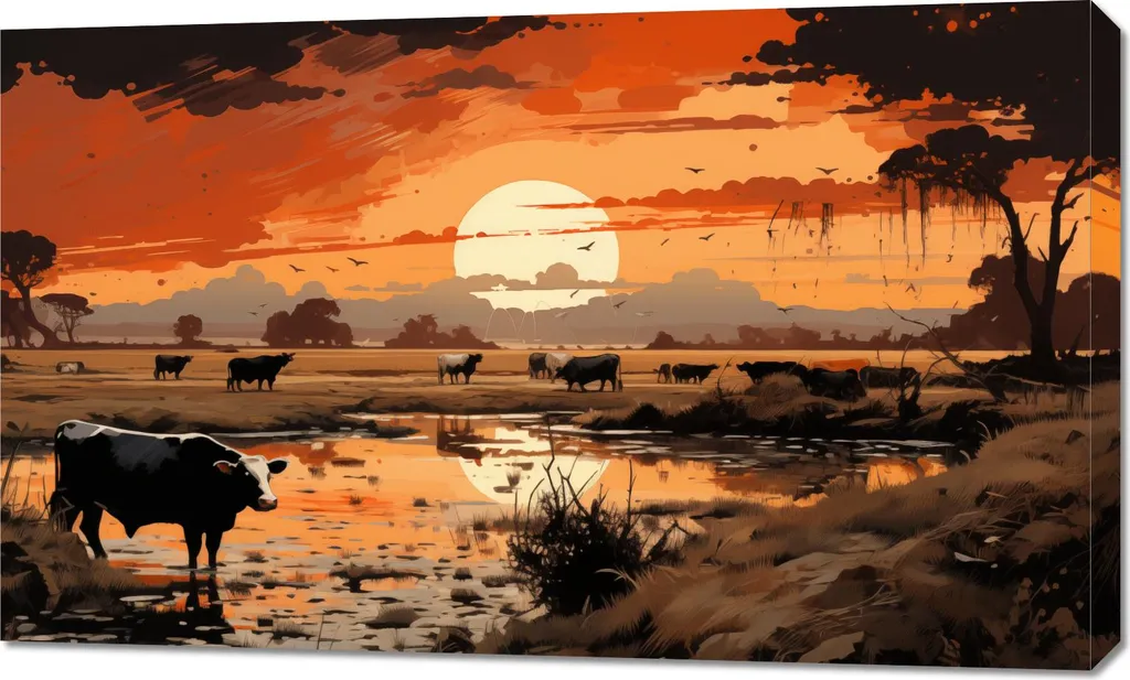 Tableau déco 100x60 cm Crosse de berger au crépuscule pour votre salon