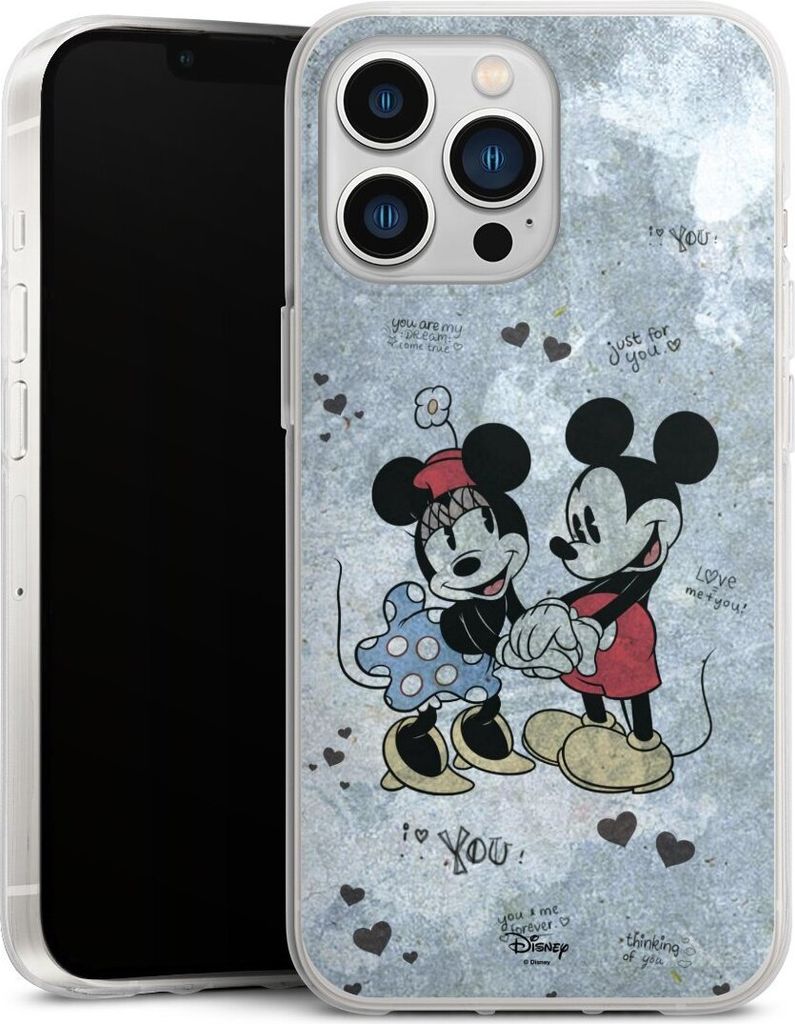 DeinDesign Handyhülle für Apple iPhone 13 Pro Silikon Hülle Case Smartphone Schutzhülle Disney Mickey & Minnie Mouse Vintage