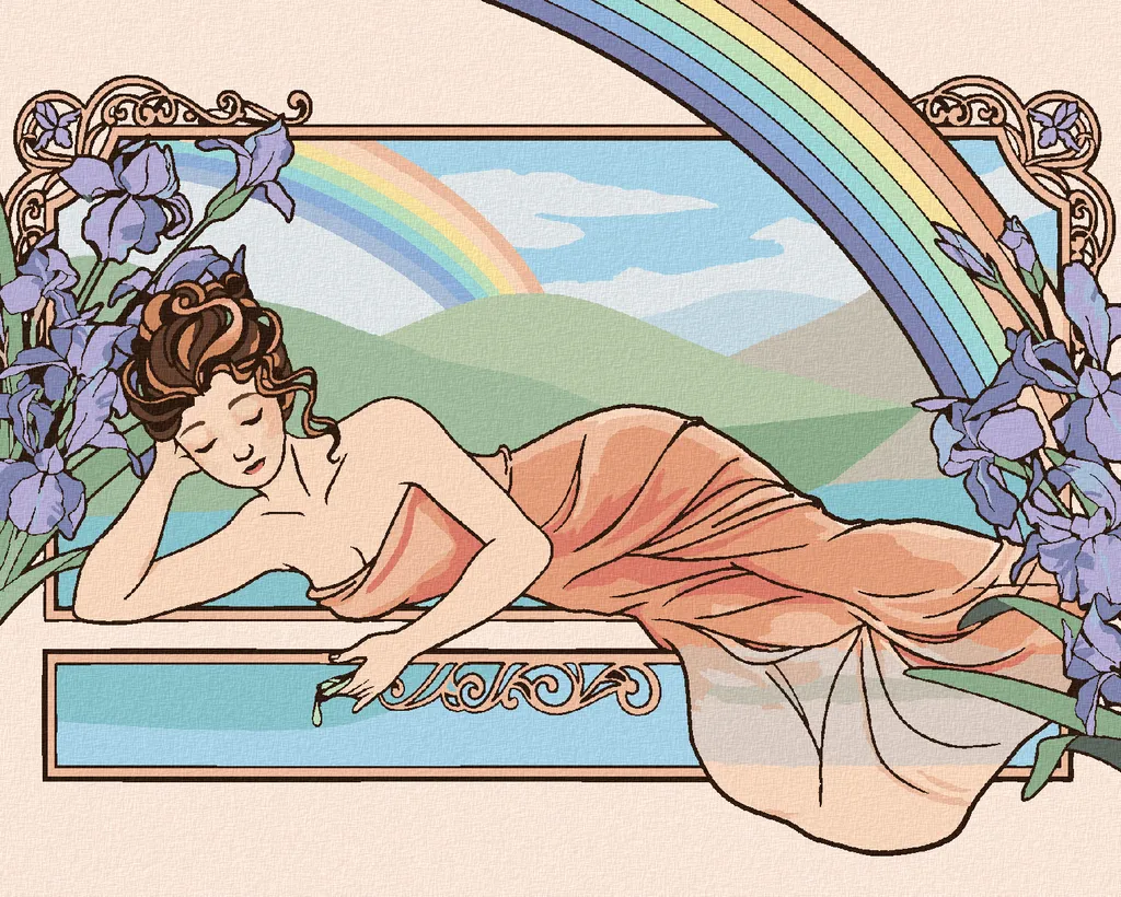 Zuty Peinture par Numéros Alphonse Mucha Reproduction Femme 40x50 cm