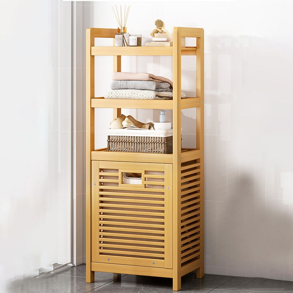 Wäschekorb Wäscheregal Regal Bambus schrank Badezimmer Wäscheschrank 40*30*119 cm