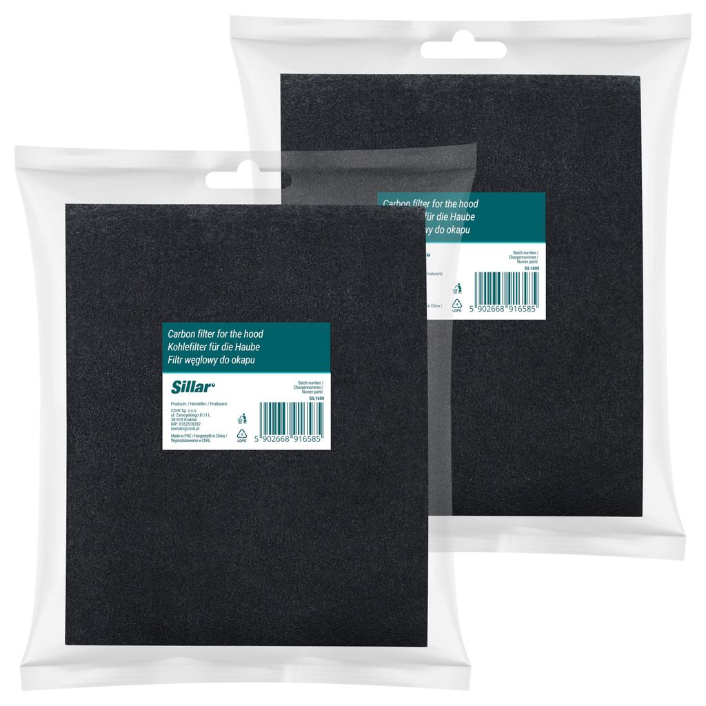 Sillar Filtro a carbone attivo Set di 2 filtri – Tagliabile Immagine del prodotto 