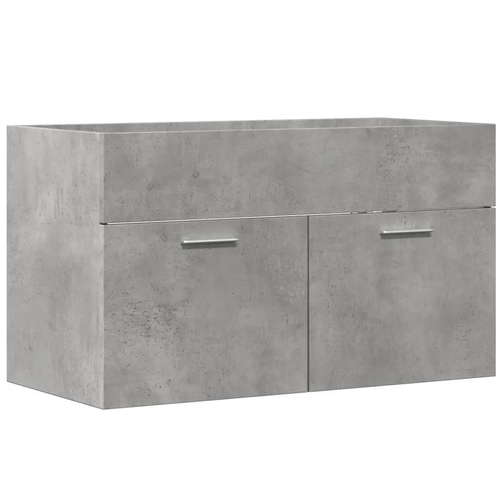 vidaXL Mobile lavabo in cemento grigio 80x38,5x46 cm Materiale a base di legno