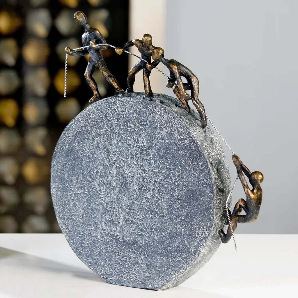 Sculpture décorative groupe sur corde en résine - Objet d'art 35cm