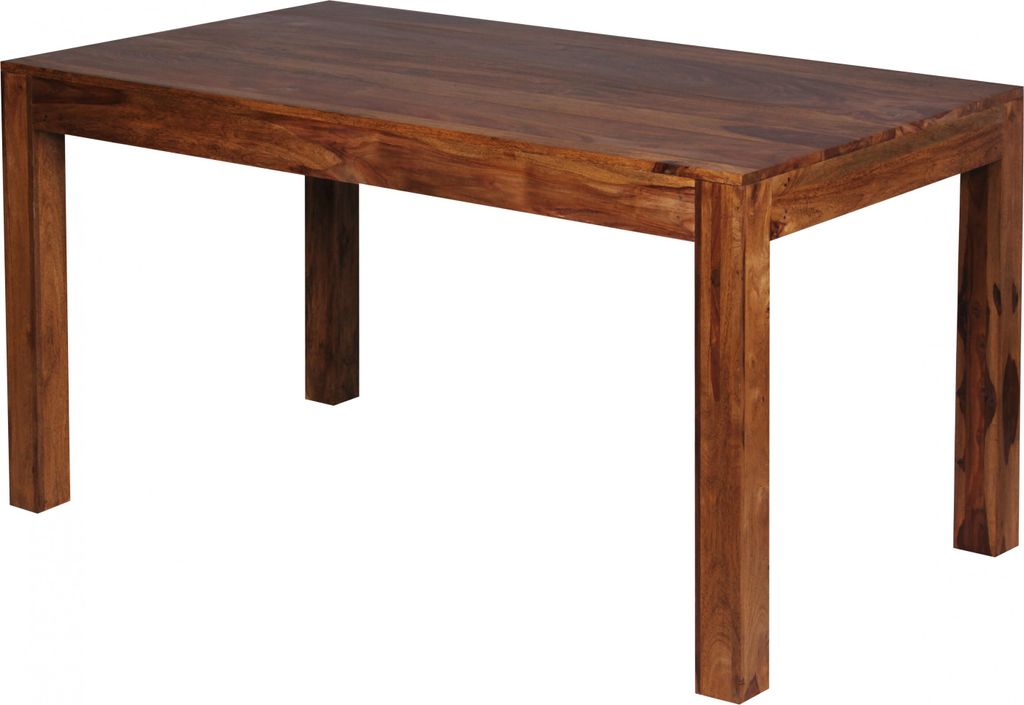 WOHNLING Esszimmertisch 140 cm Sheesham Massivholz Esstisch Produktbild 