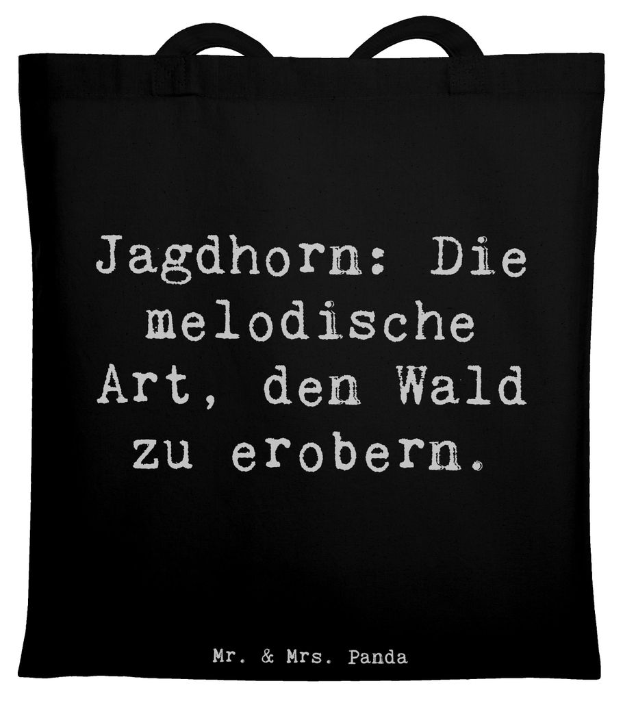 Mr. & Mrs. Panda Schultasche Spruch Jagdhorn Magie - Schwarz - Geschenk, Musik, Laptoptasche, Musikinstrument, Tote Bag, Jutetasche, Musizieren Ins...