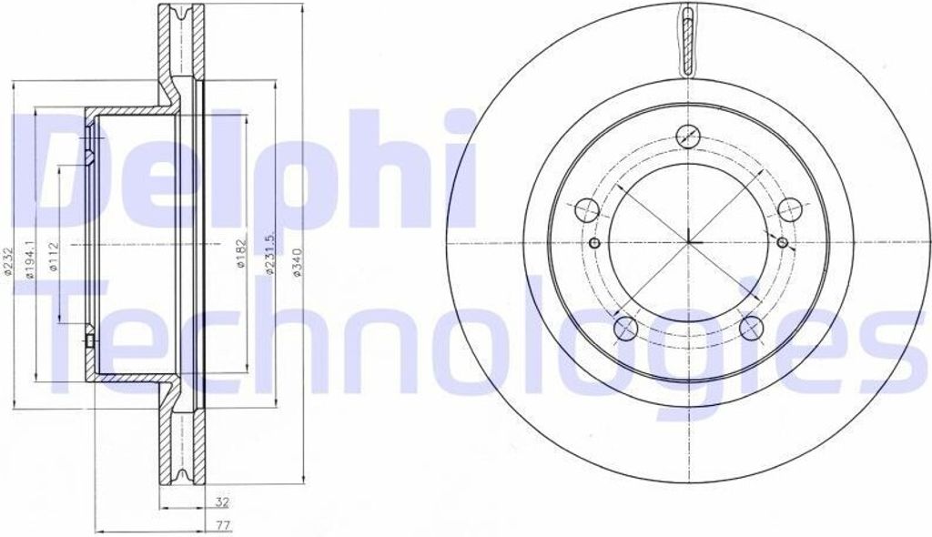 2x DELPHI Bremsscheibe BG9067 für TOYOTA LAND CRUISER Produktbild 