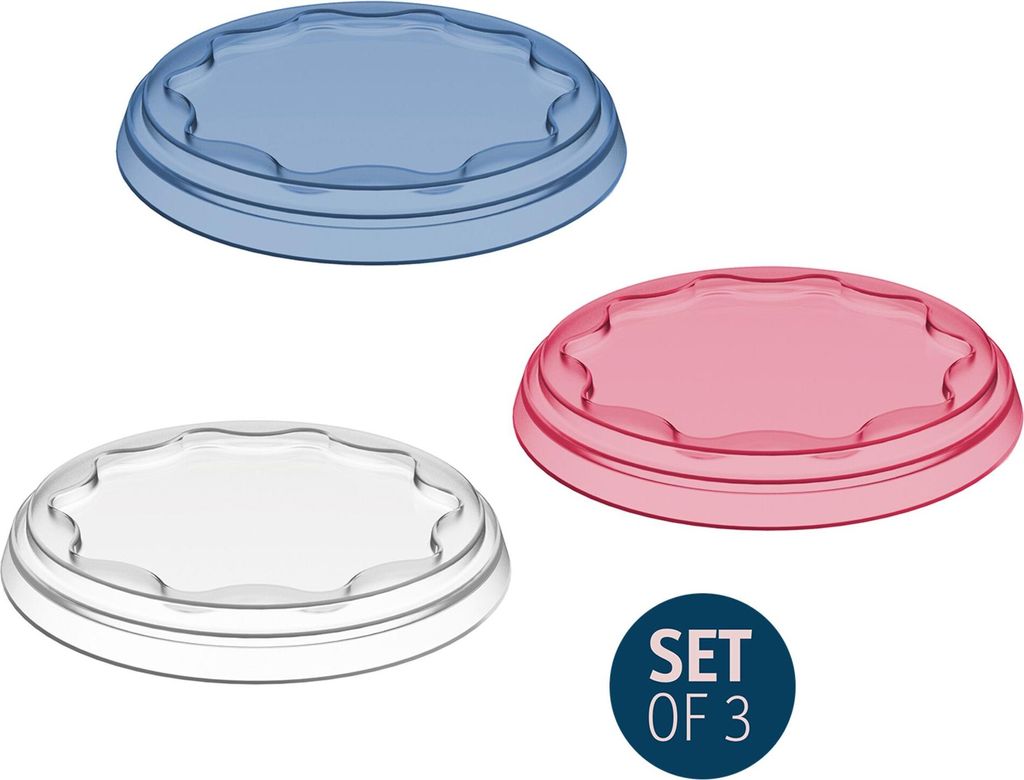 koziol 3er-Set Frischedeckel FRESH, Frischhaltedeckel für Joghurt und andere Verpackungen