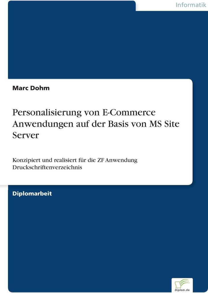 Personalisierung von E-Commerce Anwendungen auf der Basis von MS Site Server