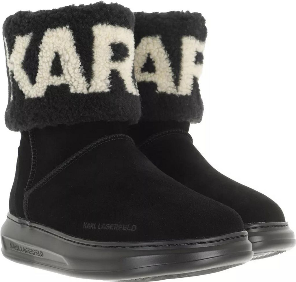 Karl Lagerfeld Kapri Kosi Frauen Leder KARL Logo Druck Stiefelette Schwarz Wildleder – 3 Großbritannien - 36 EU - 5 US / Schwarzes Wildleder