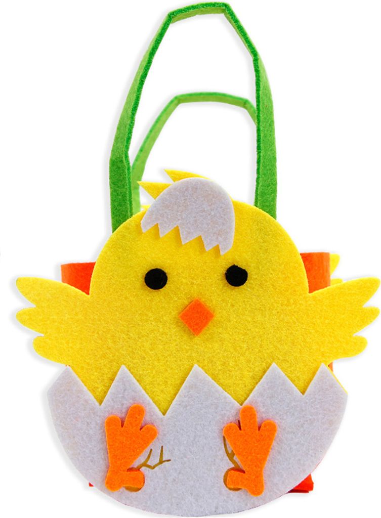 Osterhandtaschen-Materialset, Hase, Karotte, Küken, buntes Ei, DIY, Vliesstoff, handgefertigt, tragbarer Korb, Leckerli-Tragetasche, Festivalgesch...