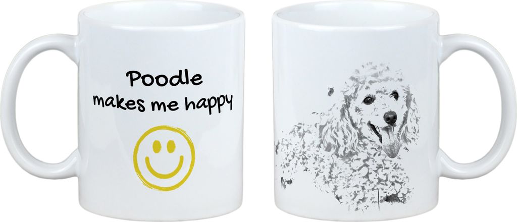 Pudel - Tasse mit Hund, fröhliche Tasse für Hundeliebhaber, personalisiertes Geschenk der Marke Art-Dog