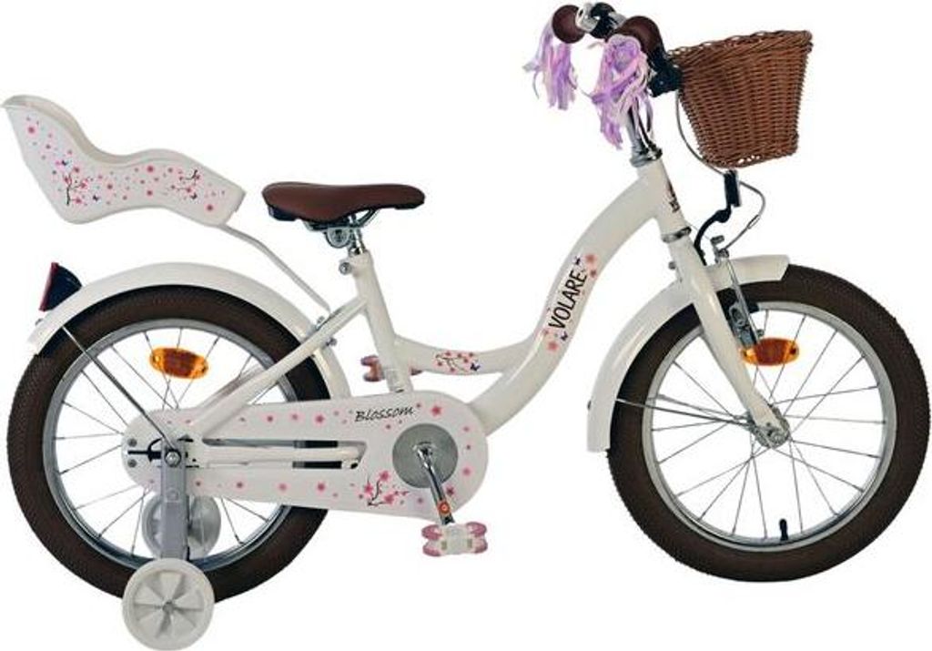 Volare Blossom Kinderfahrrad - Mädchen - 16 Zoll - Weiß