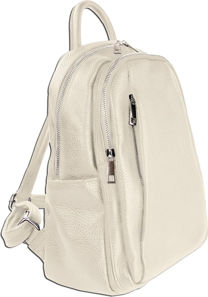 Toscanto zaino city con zip in pelle beige ORTM101RI Immagine del prodotto 