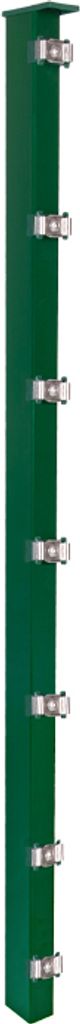 Zaunpfosten Mod. S - Ausführung: grün beschichtet, für Zaunhöhe: 123 cm, Länge: 128,5 cm, Befestigungspunkte: 7