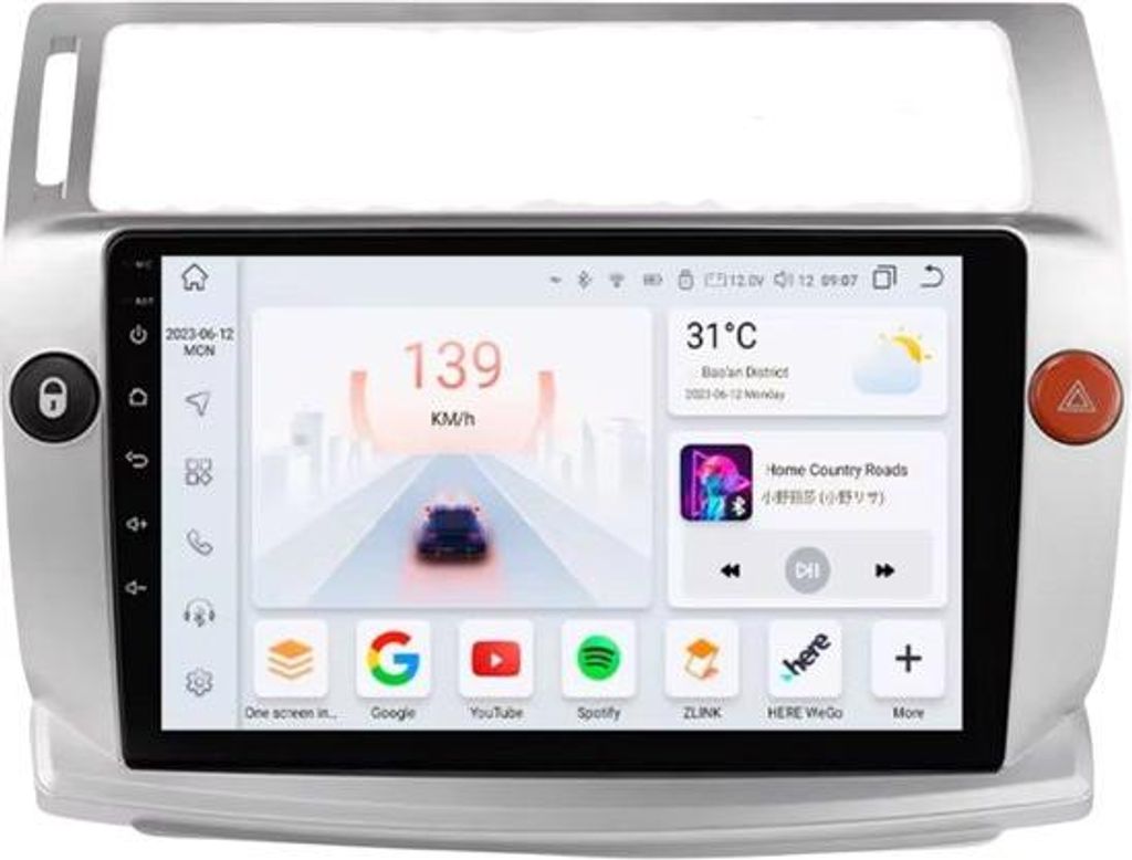 Autoradio mit Bluetooth und CarPlay für Citroën C4/C-Triomphe/C-Quatre (2004–2009) – Kompatibel mit Apple und Android – Stereoanlage mit Na...