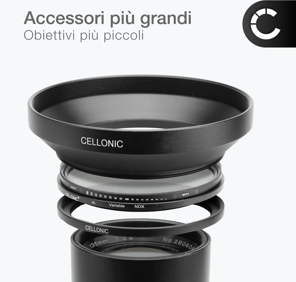 49mm->58mm step up per accessori su obiettivo con diametro inferiore