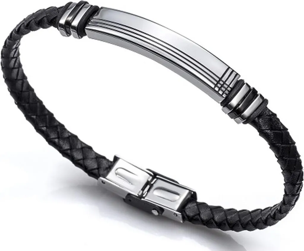 Bracciale Uomo Viceroy Fashion 6300P01010 | Acciaio Silver e Pelle Luxury