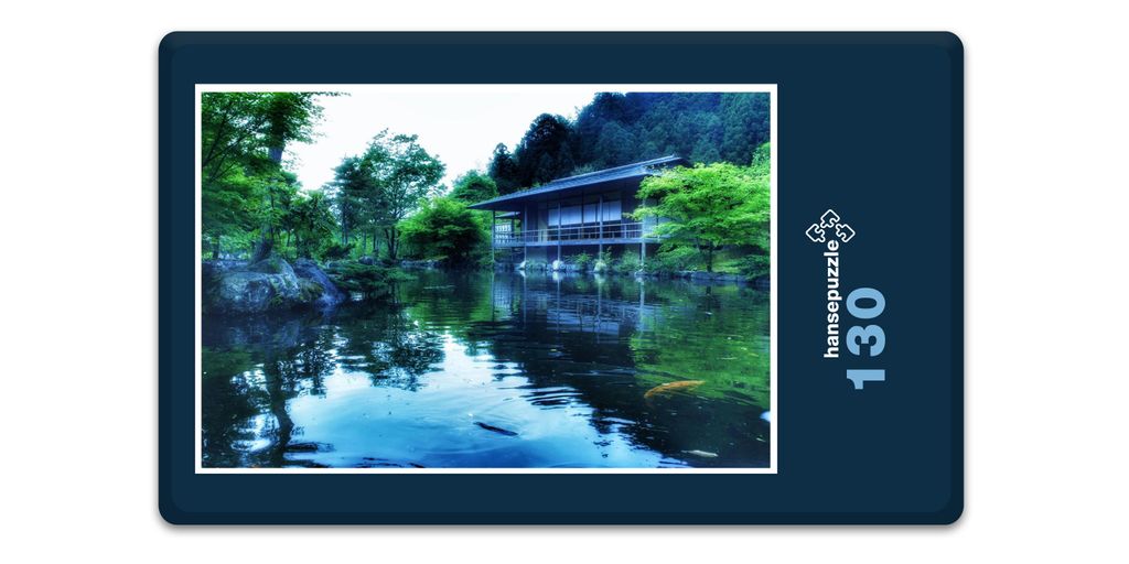 hansepuzzle 17983 - Japanischer-Garten Puzzle, 130 Teile, Natur, 28,7 x 20,0cm mit hochwertiger Aufbewahrung, Kartonbox & Beutel