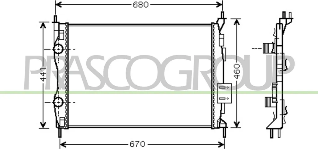 Radiateur de refroidissement moteur pour Nissan Qashqai +2 I (J10) Prasco
