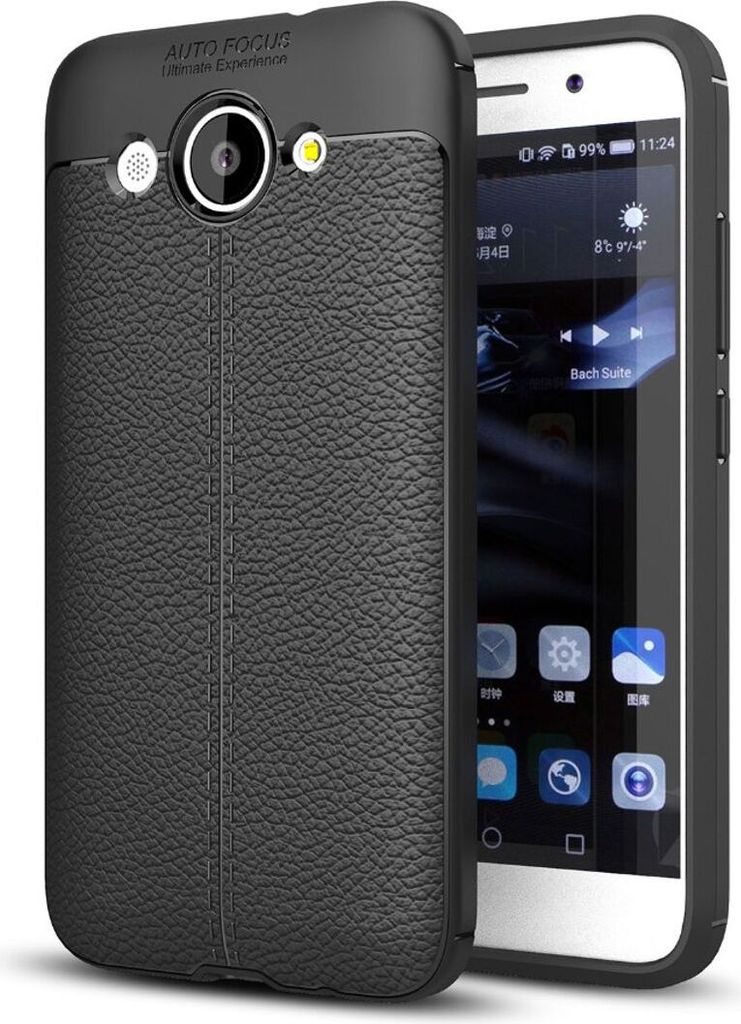 Handy Hülle Schutz Case für Huawei Y3 2017 Cover Rahmen Etui Schwarz